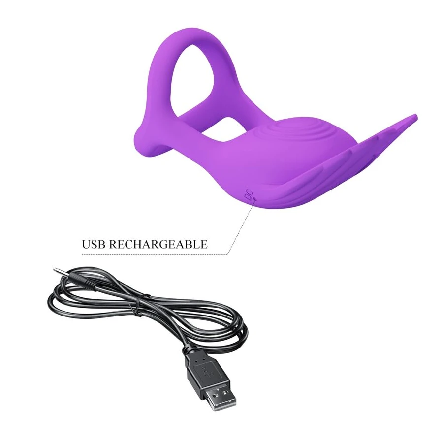 PRETTY LOVE - VIBRANT PEENISE RING 7 VIBRATIONS LILLA SILIKOON